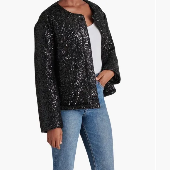 STEVE MADDEN SEQUIN BOMBER JACKET NWT