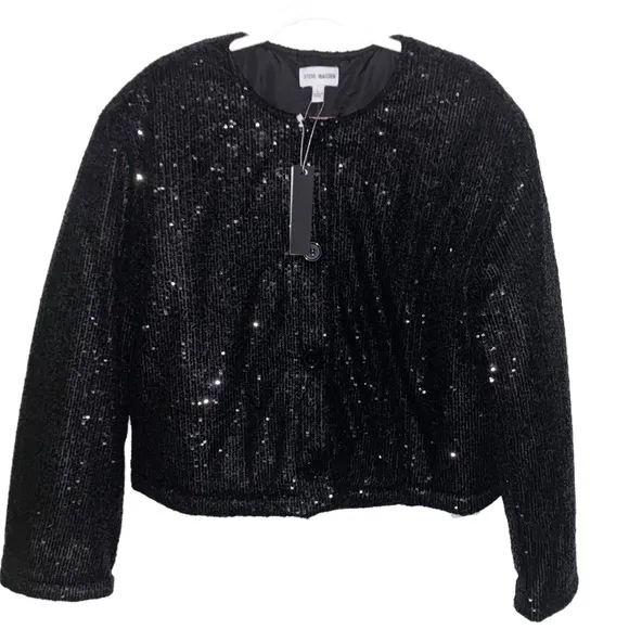STEVE MADDEN SEQUIN BOMBER JACKET NWT