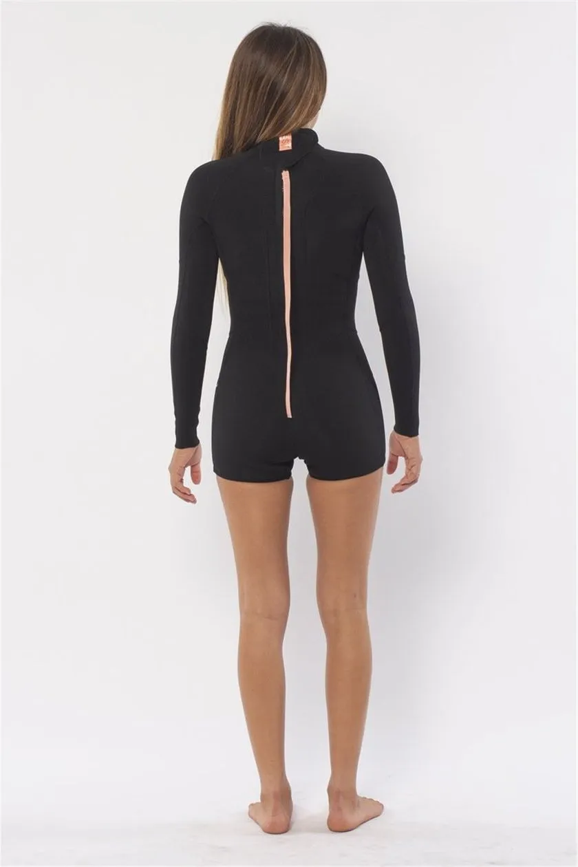 SUMMER SEAS 2/2 L/S ONE PIECE - SOLID BLACK