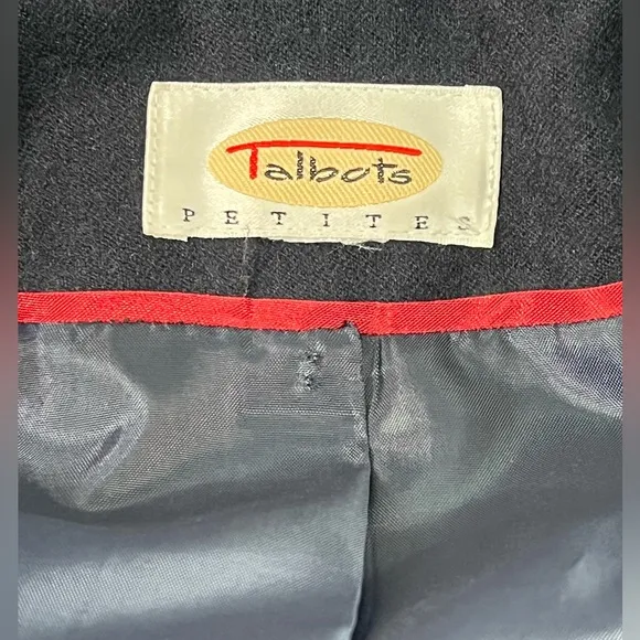 Talbots Double Breasted Gold Button Wool Blazer Jacket Dark Navy Women’s 8P