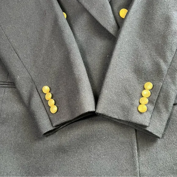Talbots Double Breasted Gold Button Wool Blazer Jacket Dark Navy Women’s 8P
