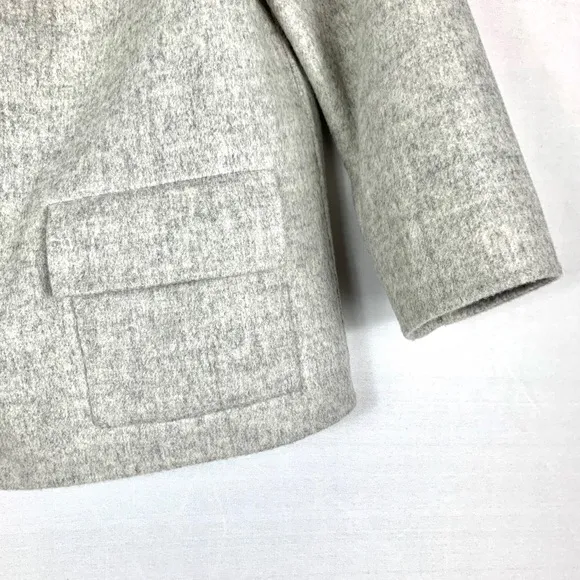 Talbots Grey Felted Wool Back Button Blazer