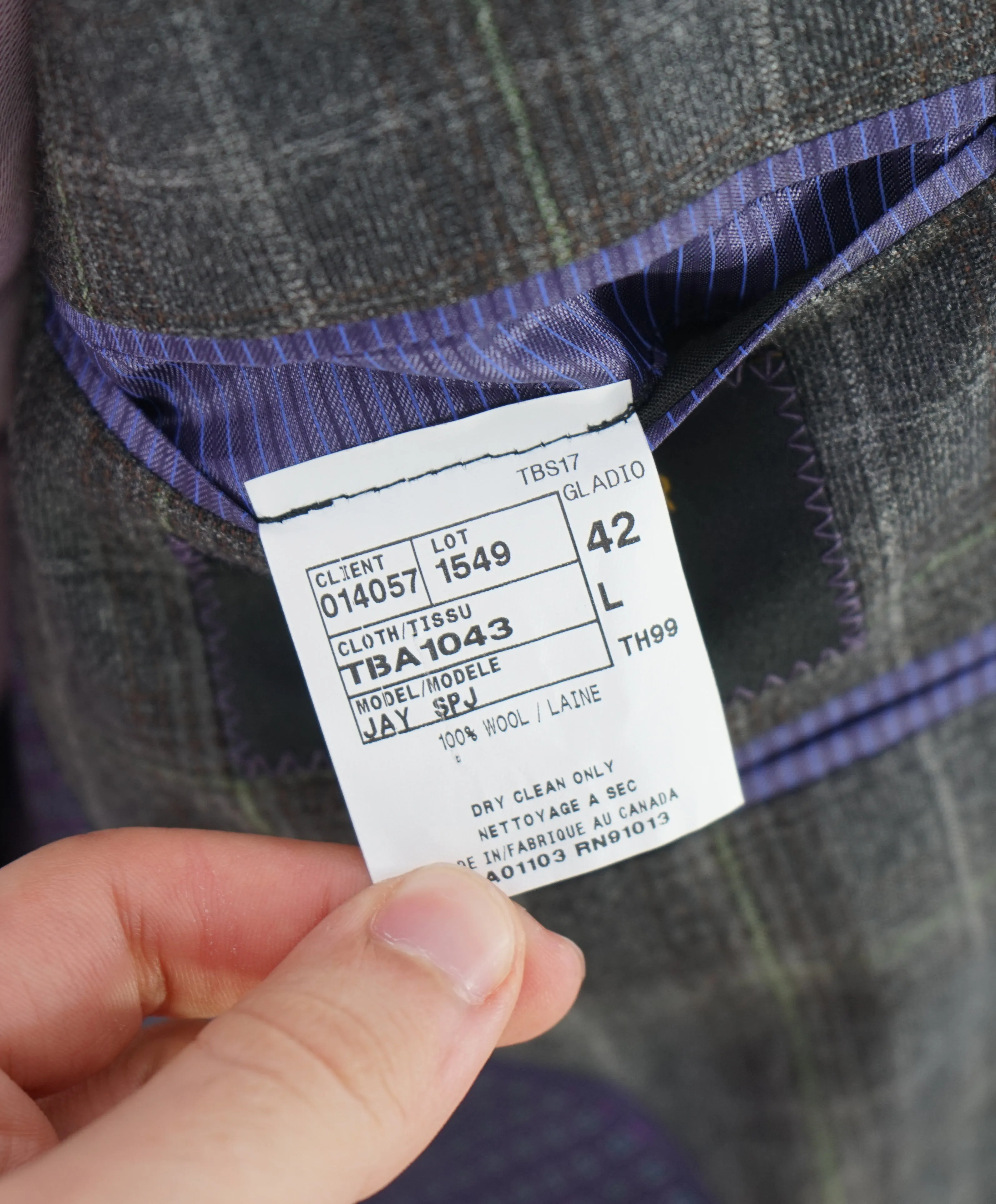 TED BAKER - "Endurance" Bold Mint & Lilac Plaid Check Blazer W Detail - 42L