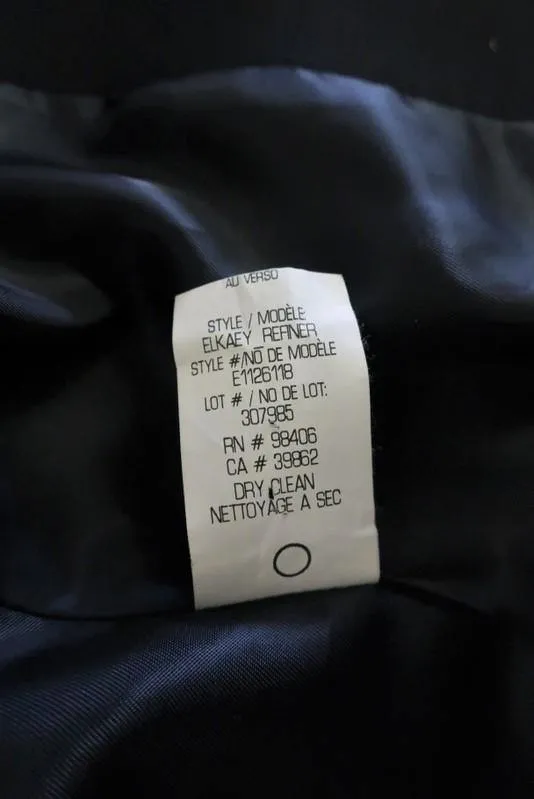 Theory Blazer Elkaey Refiner Dk Navy Stretch Crepe Size 2 Double Breasted Jacket