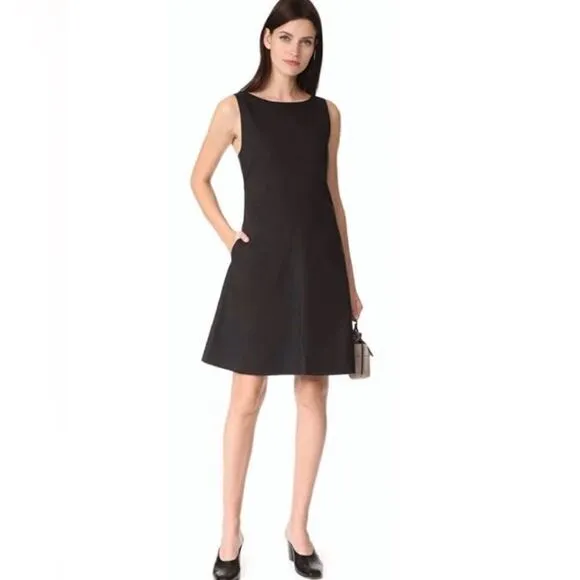 Theory Black Poplin Ciceema Dress