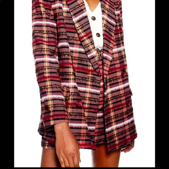 Topshop Brushed Check Blazer ASO Jeannie Mai on The Real
