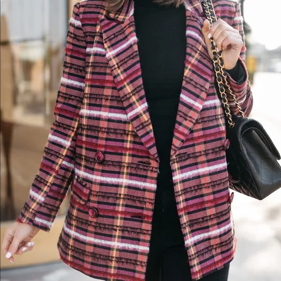 Topshop Brushed Check Blazer ASO Jeannie Mai on The Real