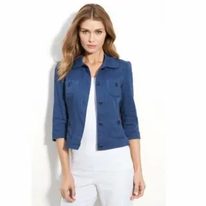 Trina Turk Etta Jacket Blue Lightweight Jacket Size 2