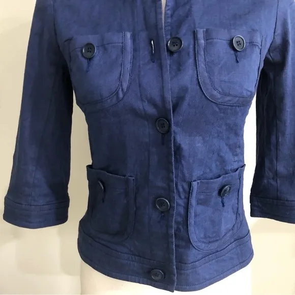 Trina Turk Etta Jacket Blue Lightweight Jacket Size 2