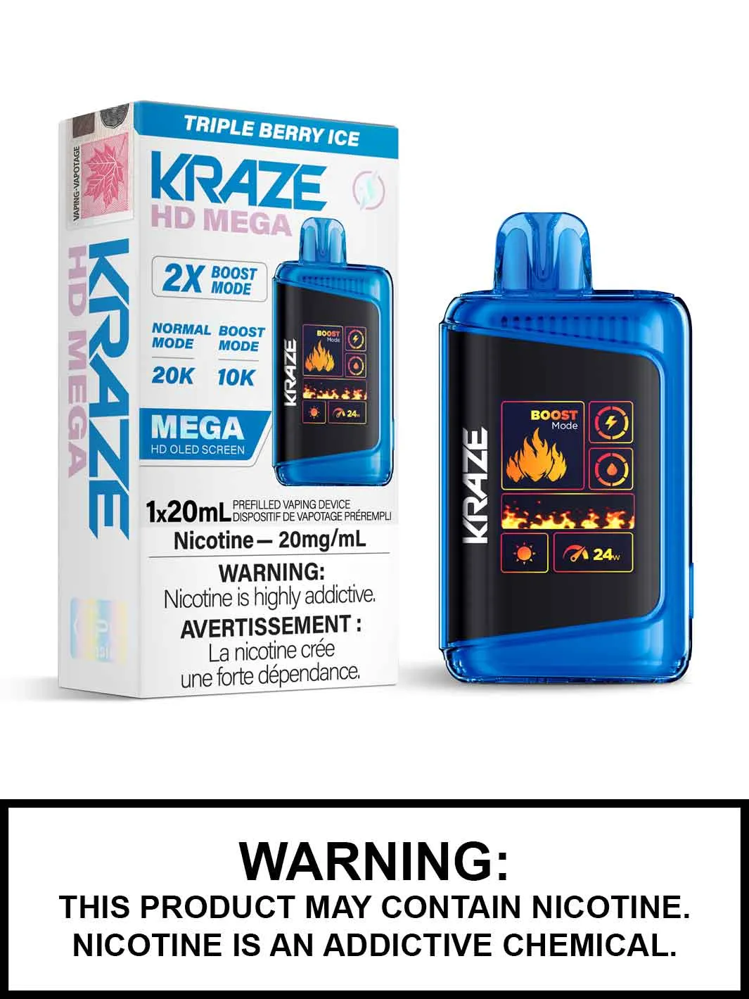 Triple Berry Ice Kraze HD Mega Disposable Vape