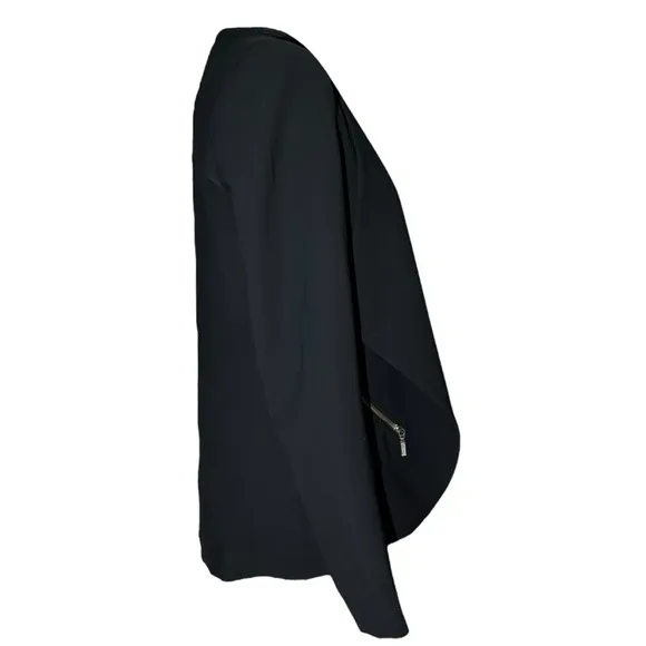 Trouve Women's Small Open Front Waterfall Draped‎ Split Pocket Blazer Jacket