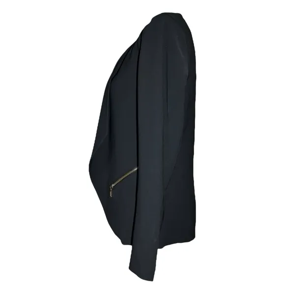 Trouve Women's Small Open Front Waterfall Draped‎ Split Pocket Blazer Jacket