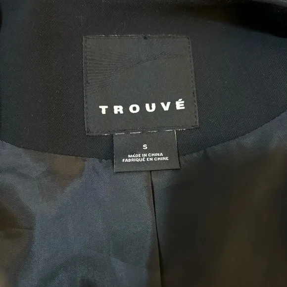 Trouve Women's Small Open Front Waterfall Draped‎ Split Pocket Blazer Jacket