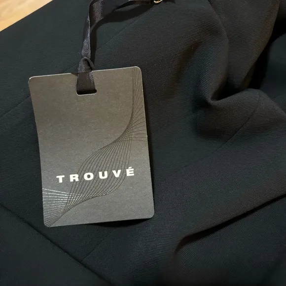 Trouve Women's Small Open Front Waterfall Draped‎ Split Pocket Blazer Jacket