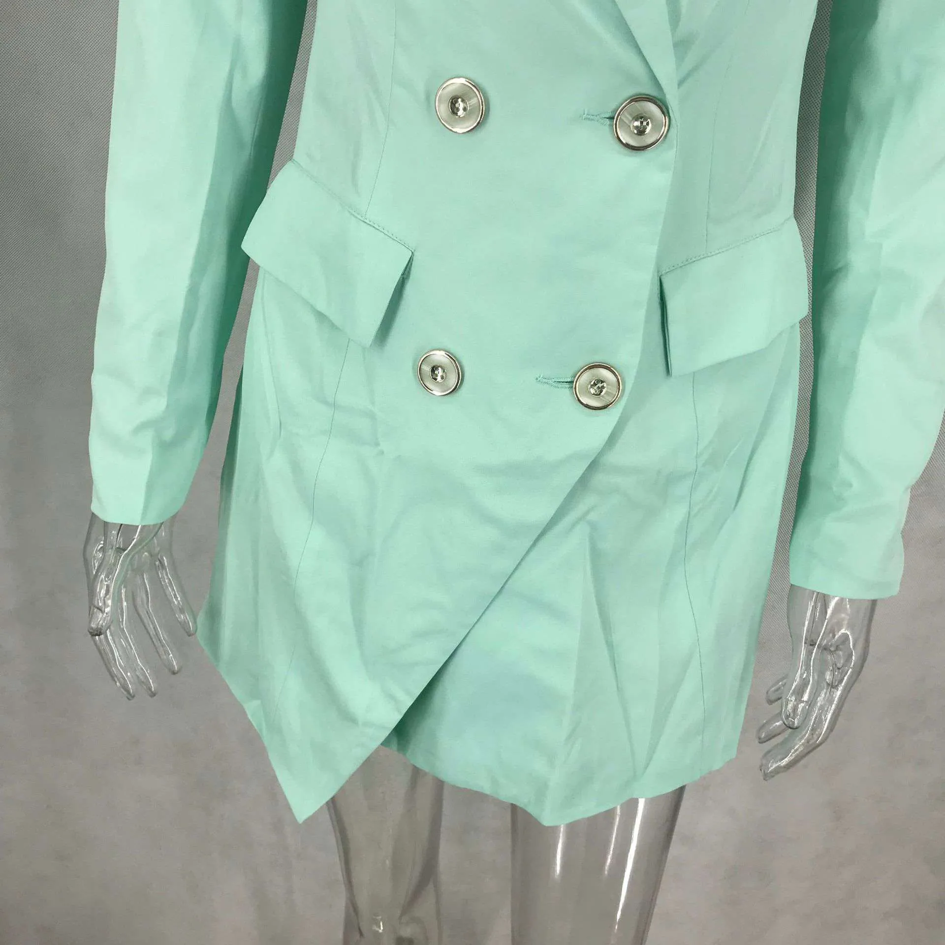 V-neck Double-breasted Blazer Dress