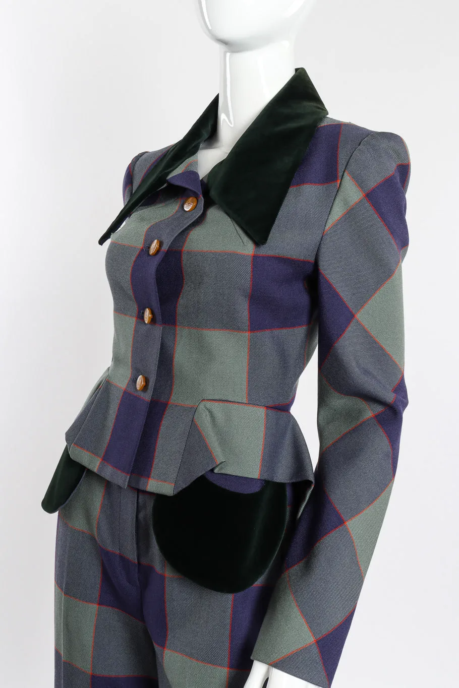 Velvet & Wool Plaid Suit