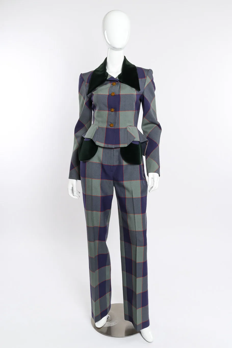 Velvet & Wool Plaid Suit