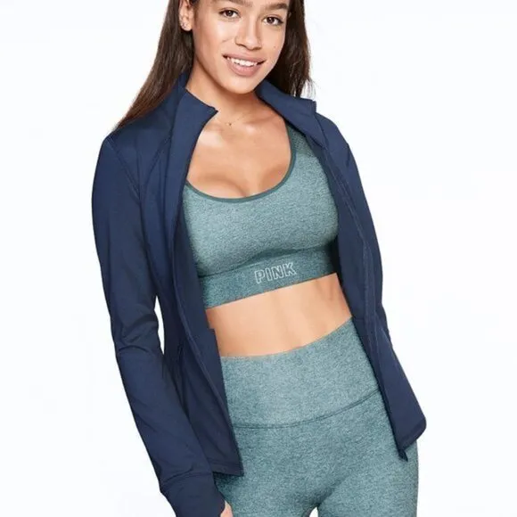 Victoria's Secret PINK Ultimate Jacket Navy Meduim Full Zip