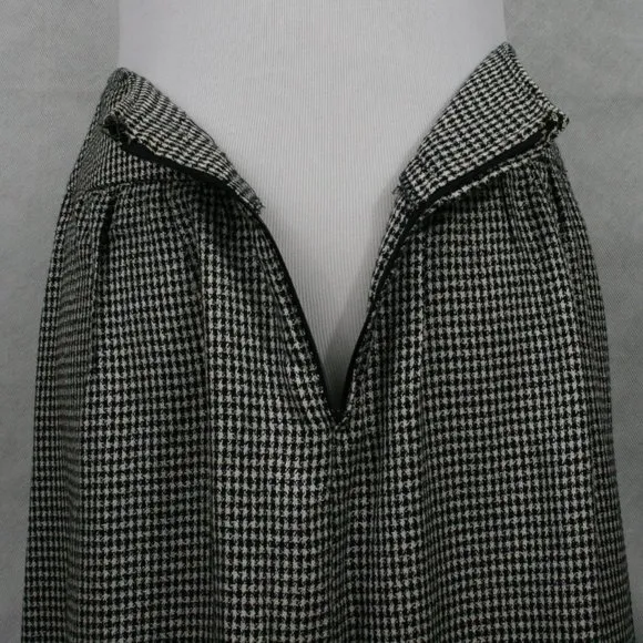 Vintage 80's Lanz B&amp;W Rayon Houndstooth 2 Piece Jacket and Midi Skirt SZ 8 EUC