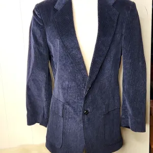 Vintage Japan blue speckled like new corduroy button down blazer large