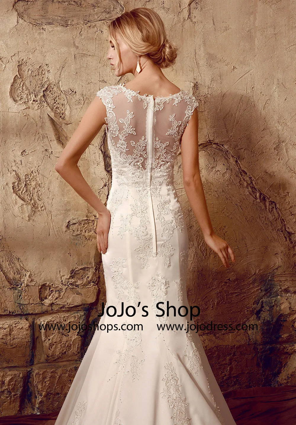 Vintage Style Fit and Flare Lace Mermaid Wedding Dress | HL1016