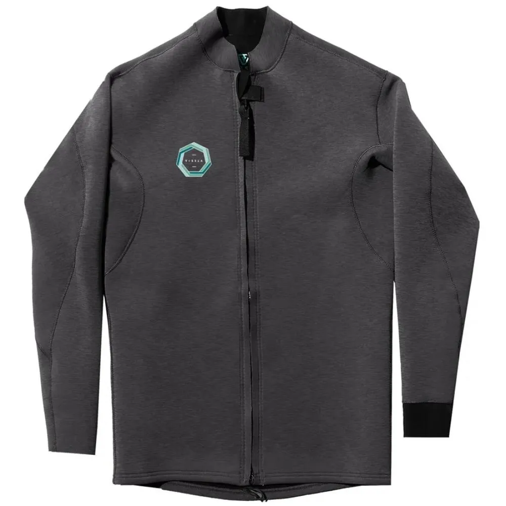 VISSLA DRAINER 2MM FRONT ZIP JACKET BLACK HEATHER