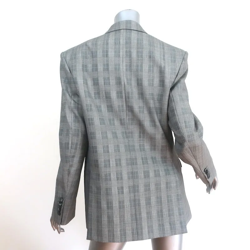 WARDROBE.NYC Double Breasted Blazer Gray Virgin Wool Check Size Small
