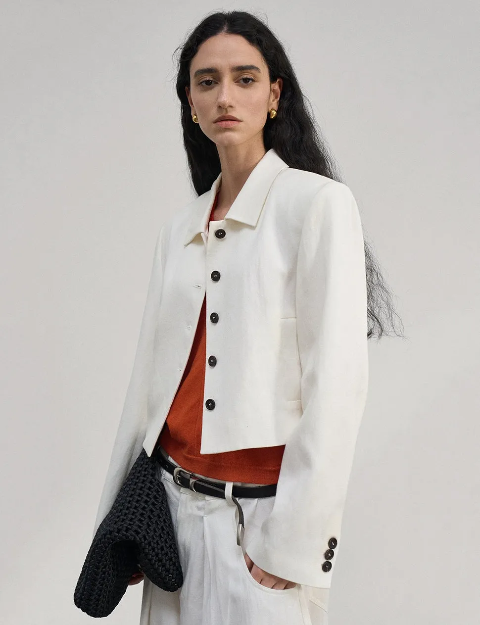 White Crop Jacket