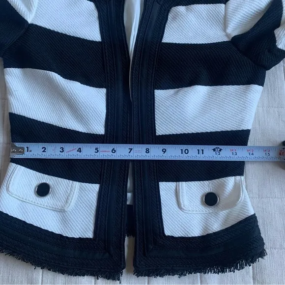 White House Black Market Cropped Striped Jacket Size 0