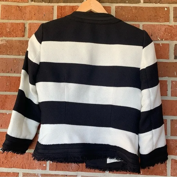 White House Black Market Cropped Striped Jacket Size 0
