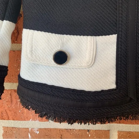 White House Black Market Cropped Striped Jacket Size 0