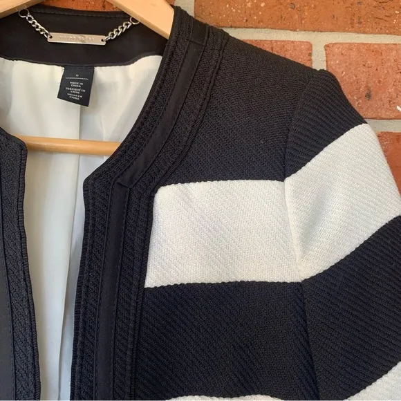 White House Black Market Cropped Striped Jacket Size 0