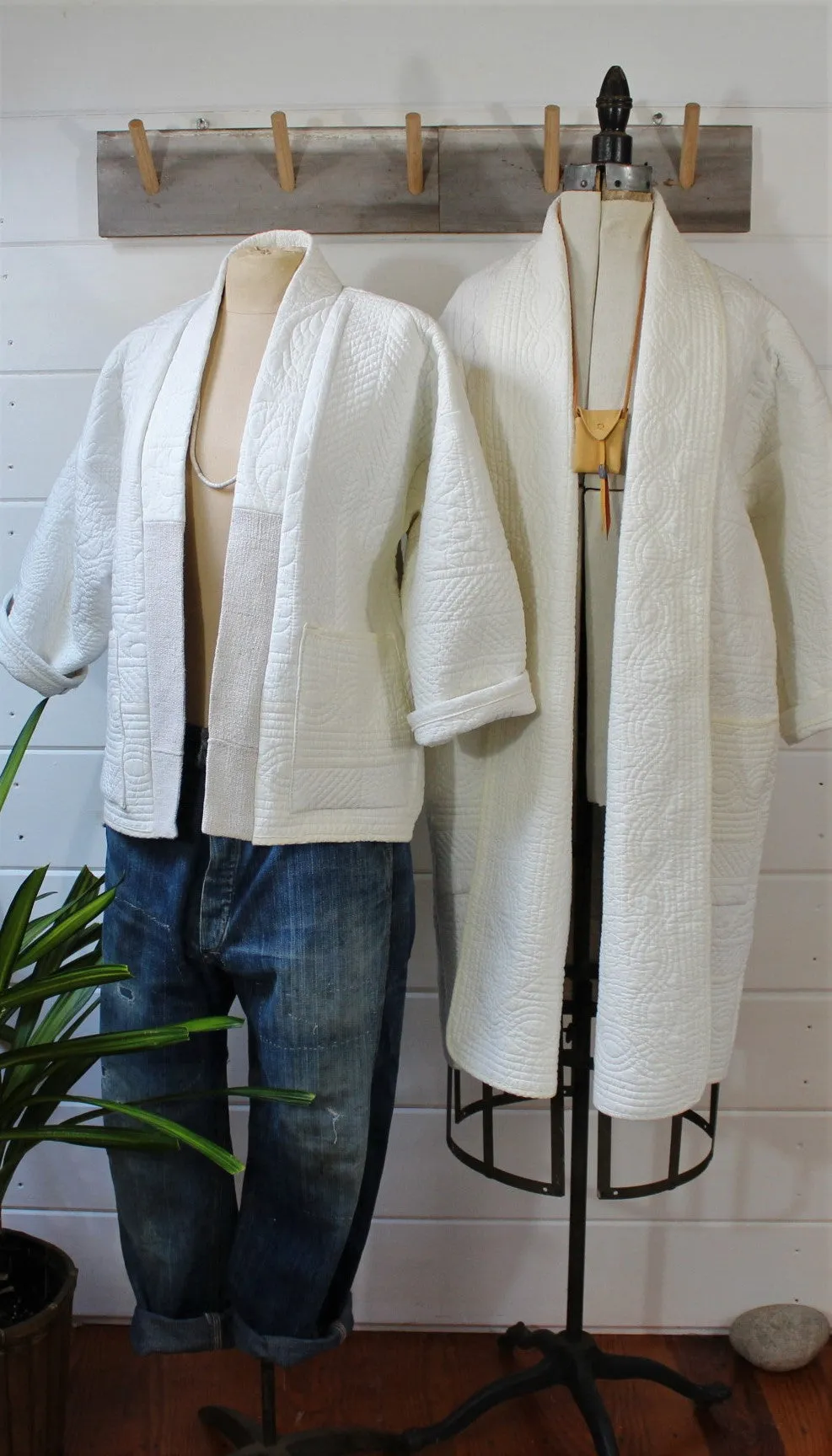 White Quilt Duster Jacket/for Colette