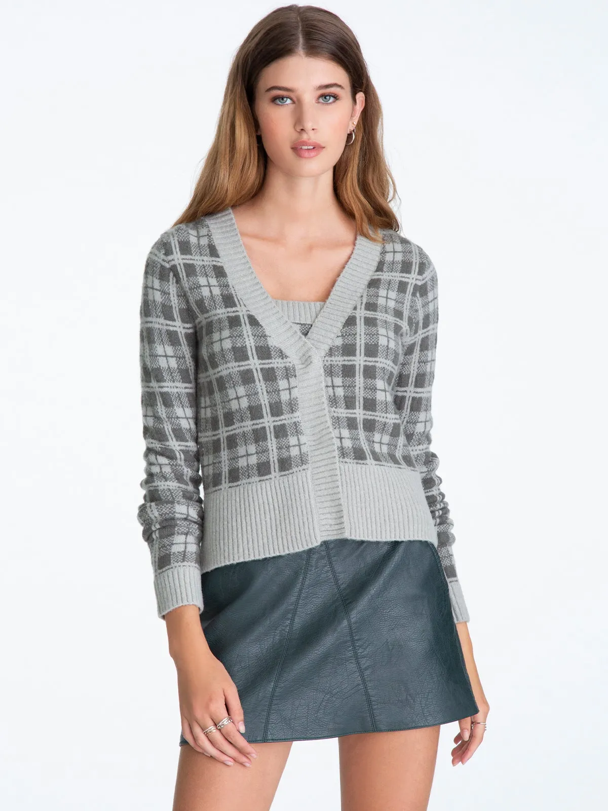 Women's 525 America | Plaid Cropped Cardigan Sweater | Ivy