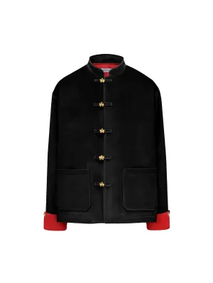 Year of the Loong Limited Edition Black & Red Velvet Tang Suit Jacket