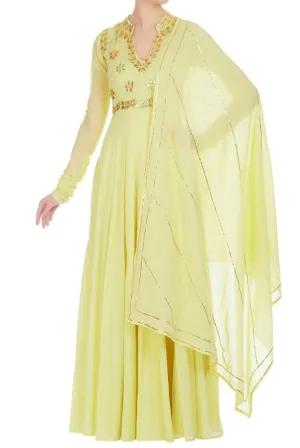 Yellow Anarkali Gota Patti Suit Set