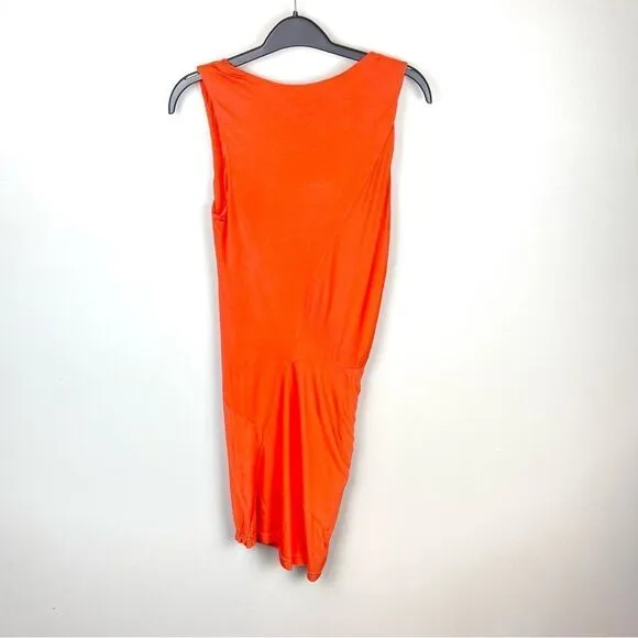 Young Fabulous &amp; Broke Knotted Waist Sleeveless Dress Orange Small