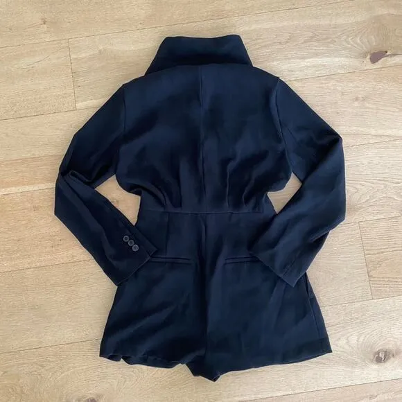 Zara Blazer Style Long Sleeve Romper in Black