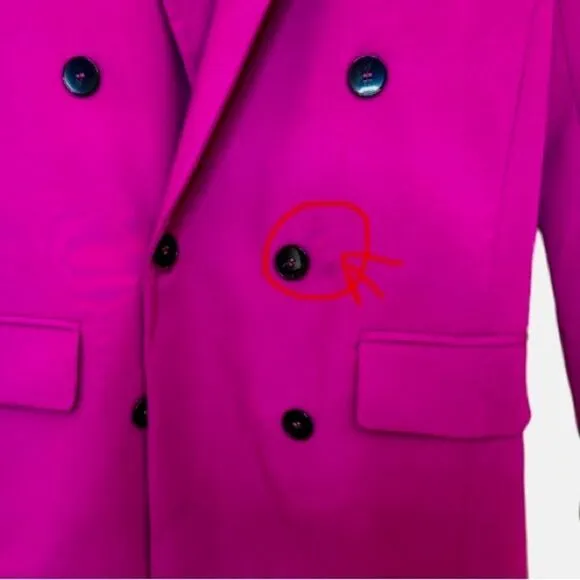 ZARA Double-Breasted Fuchsia Blazer NWT