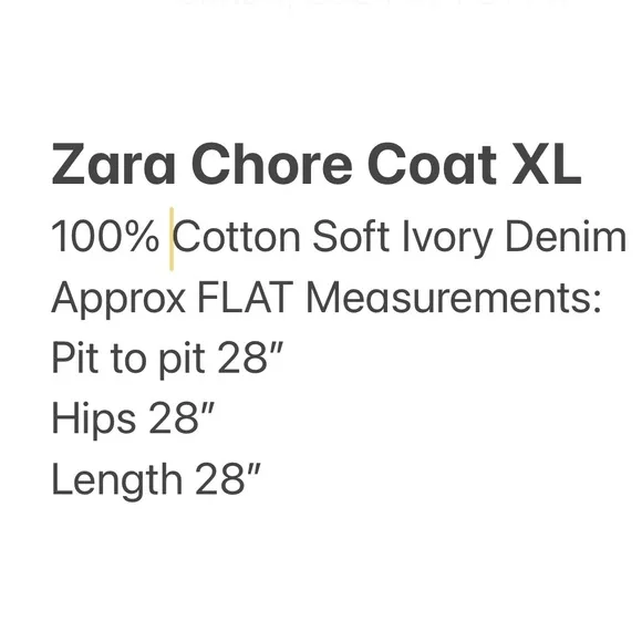 Zara Oversized Cotton Chore Jacket Natural XL Buttons