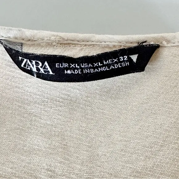 Zara Oversized Cotton Chore Jacket Natural XL Buttons