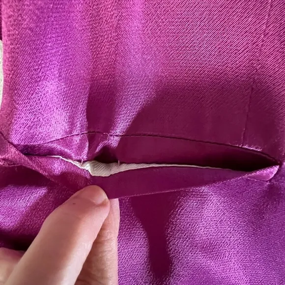 ZARA SATIN BLAZER WITH BUILT IN TIE SASH SIZE S PINK/ FUCHSIA FEMININE ROMANTIC