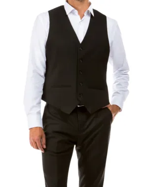 Zegarie Solid Modern Fit Vest - Black